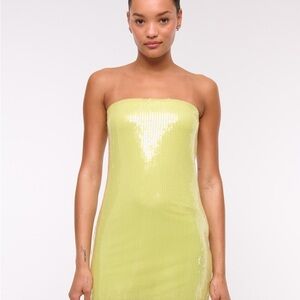 Abercrombie & Fitch Strapless Lime Dress